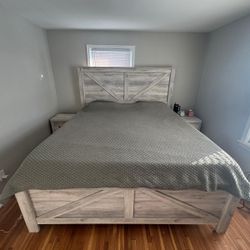 King Size Bed With Night tables and Dresser