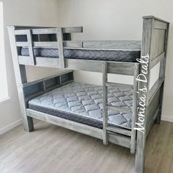 Solid Wood Full Bunk Bed With Both Mattresses $960