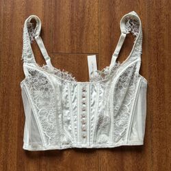 White Silk Corset Top