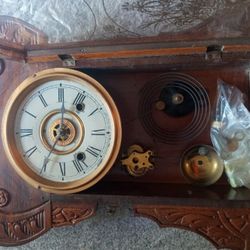 Antique Handmade Carved Clock