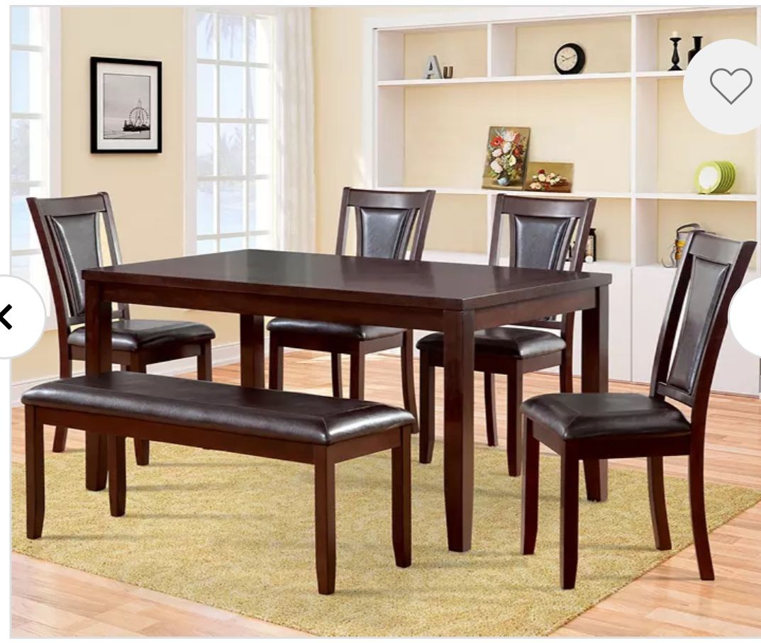 Real Living Harlow 6-Piece Dining Set with Bench
