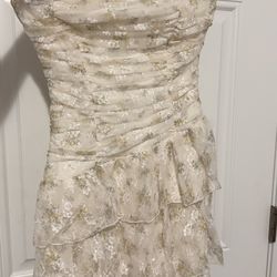 Windsor floral lace strapless dress (size S)