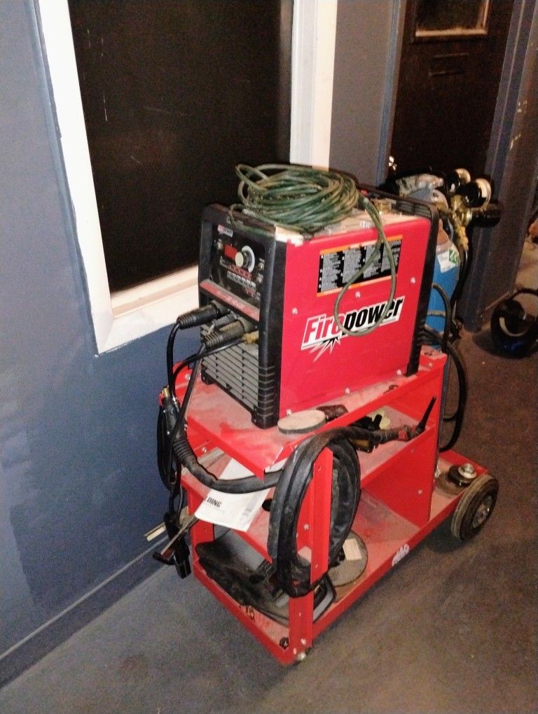 Red Welder And Cart