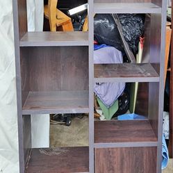 Large Tall Espresso Dark Brown Bookcase Display Case Storage Shelves Closet Book Stand