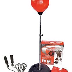 Adjustable Free Standing Punching Speed Ball Bag with Boxing Gloves and Jump Rope
