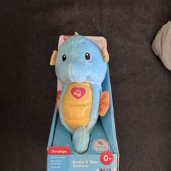 Fisher-Price Musical Baby Toy, Soothe & Glow Seahorse, Blue Plush Sound Machine