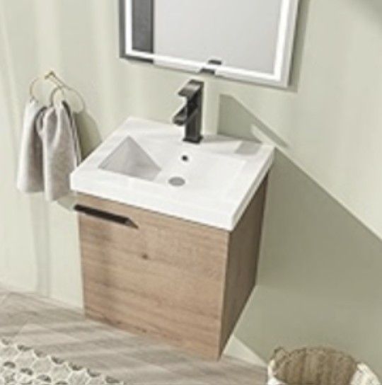 Floating Bathroom Vanity With Delta Faucet