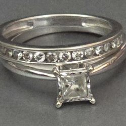 3/4 ct Tw Engagement Ring And Wedding Band 2 Ring Set