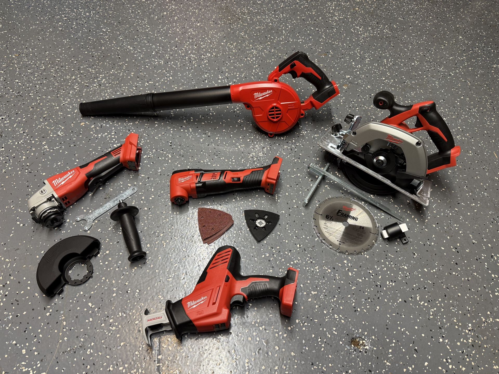 Milwaukee Circular Saw, Grinder, Hackzall, Multi Tool, Blower. ***$80 Each Tool***