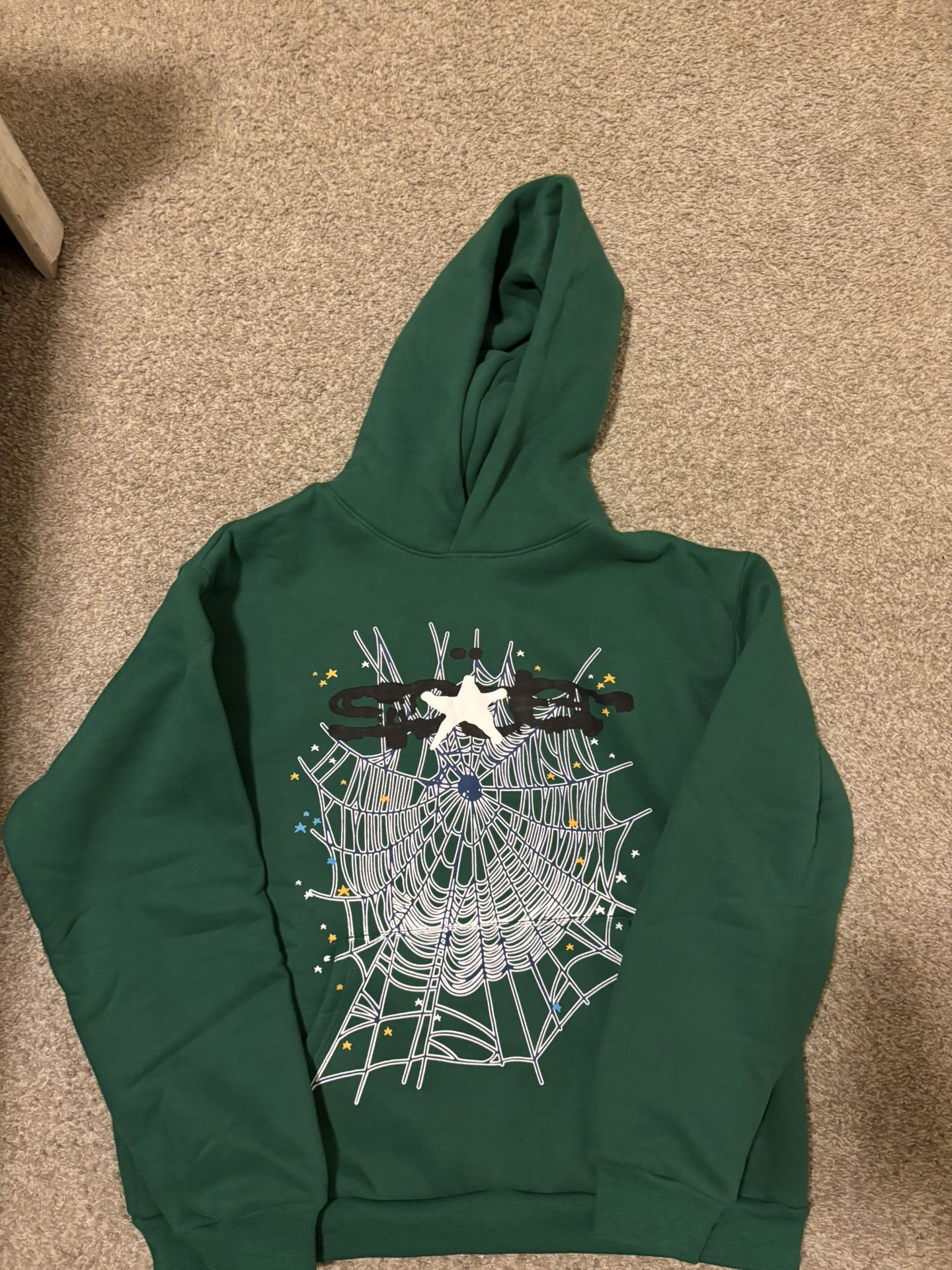 hunter green sp5der hoodie
