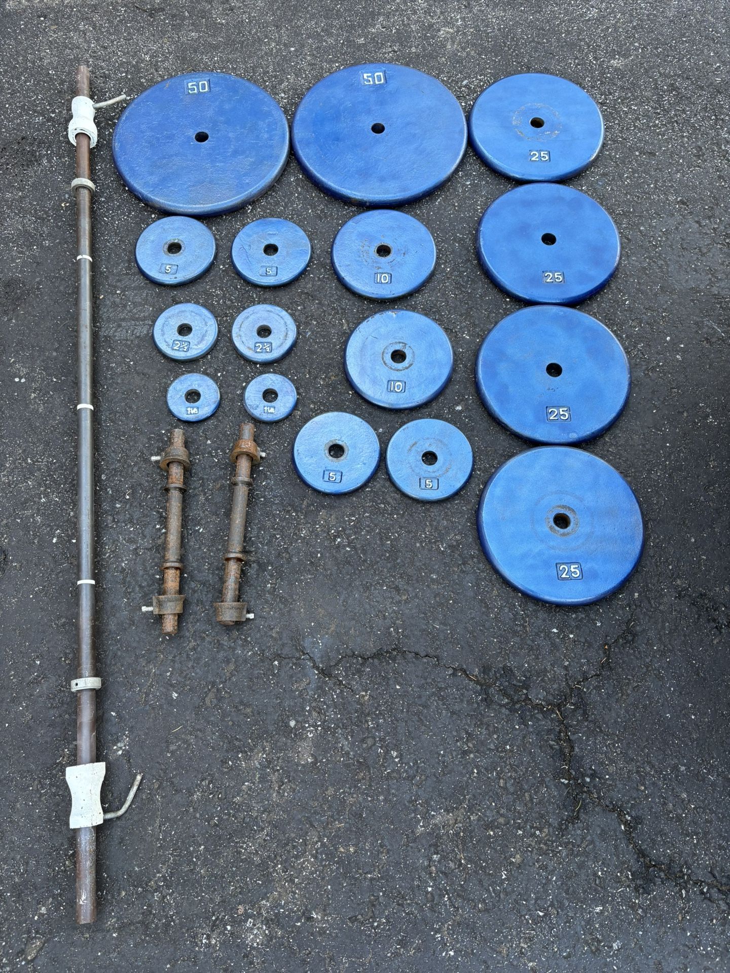 Weight Lifting Set With Dumbbell And Barbell