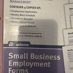 Small Business Employment Forms,20 Forms Included And Instructions