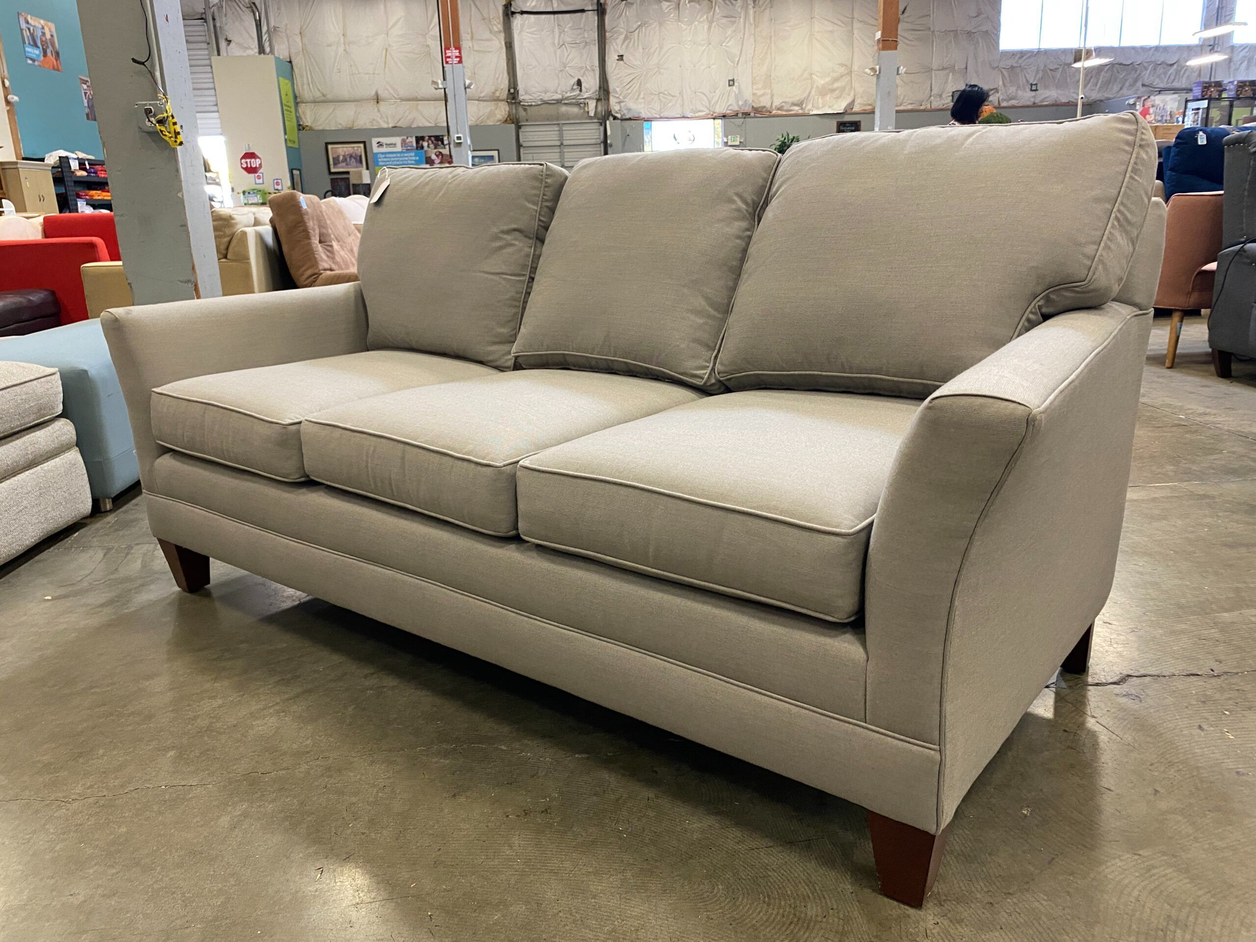 KINCAID Light Grey 3 Seat Sofa
