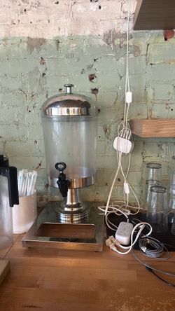 Large stainless steel lemonade dispenser