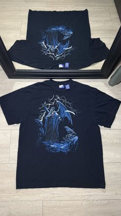 Y2K 2000s American Thunder Reaper & Gargoyle Lightning Shirt