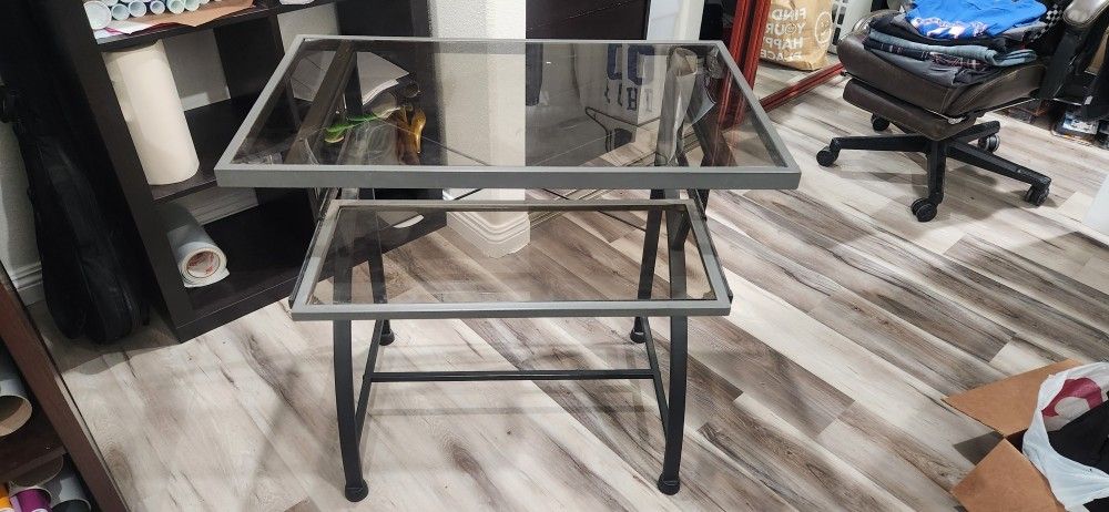 Glass Top Computer Desk