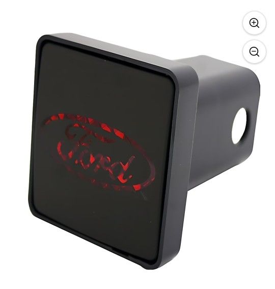 Bully CR-007F Ford Tow Hitch Cover/Receiver Trailer Plug in Black with LED Brake Light Ford Logo Emblem - Car, Truck and SUV Accessories - Genuine Lic