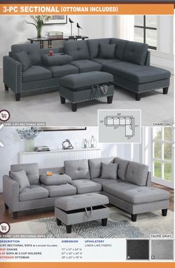 Sectional with ottoman set