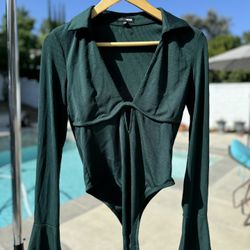Green Long Sleeve Bodysuit