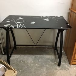 Black Tempered Glass Desk