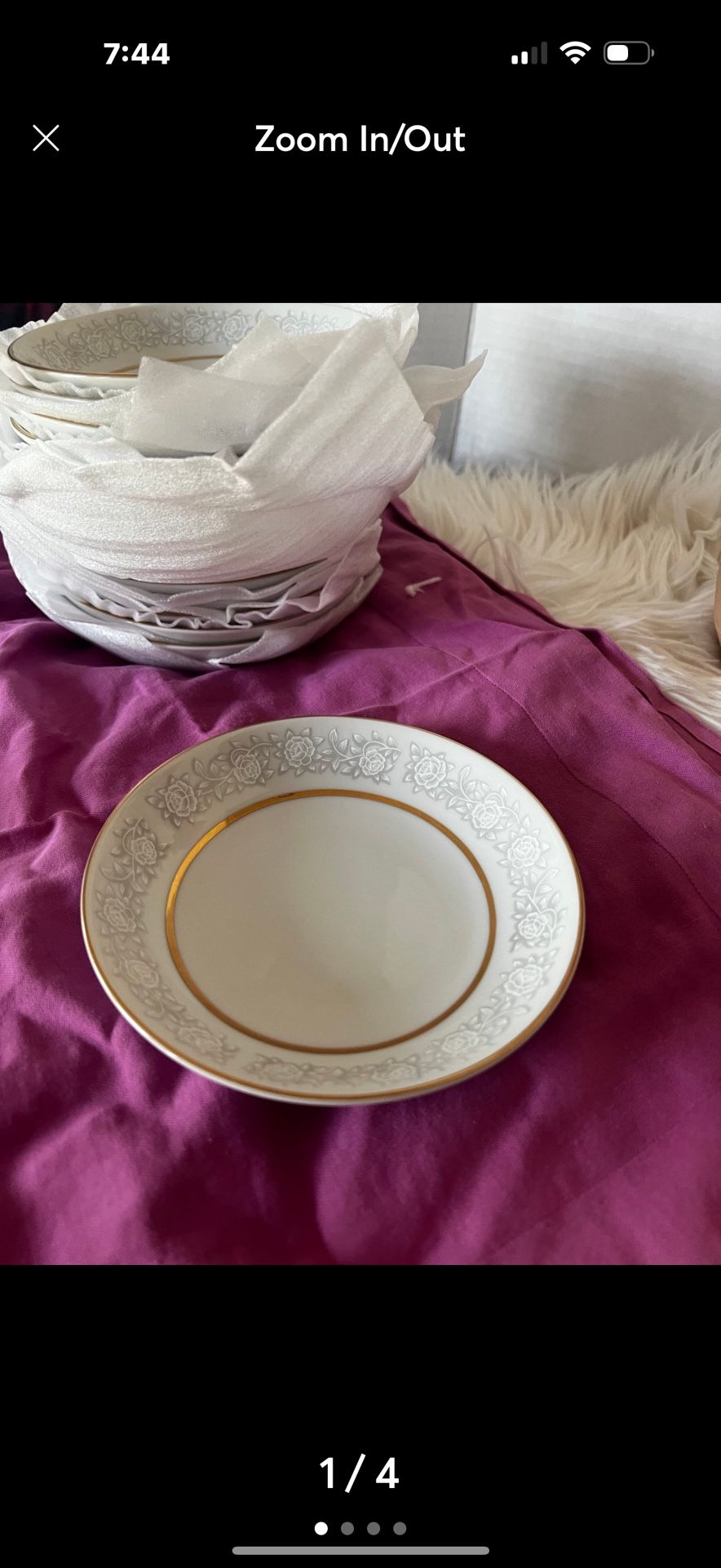 Vintage Queens Brocade Fine China from Japan Lacey Flower mini bowls
