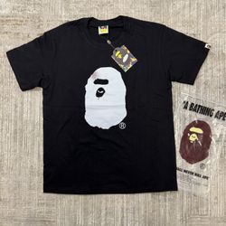 BAPE Spray Ape Head Garment Dyed Relaxed Fit Tee ‘Black’
