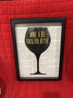 8 X 13 Glass Framed Wine Art