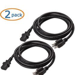 New 2 x 13A 3 Prong  6 ft, Power Cord