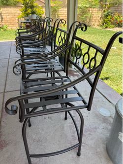 set of 5 heavy metal outdoor bar stool swivel sturdy