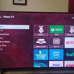 72" TCL 4k Flat Screen Tv
