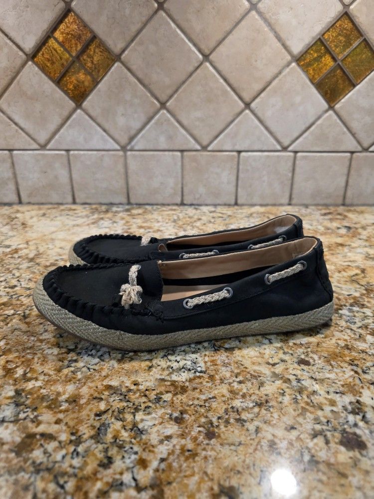 Ugg black flats loafer shoes 8.5