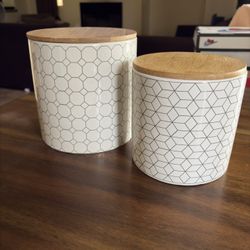 Wooden Top Design Canisters 