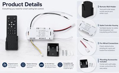 Universal Ceiling Fan Remote Control DC Stepless Dimming Inverter Controller