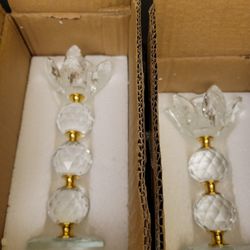 2 Beautiful Royale Crystal Candle Holders
