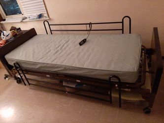Adjustable Hospital Semi-Electric Bed  +  Innerspring Mattress - Welcome To Test It ! 