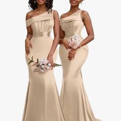 Mermaid One Shoulder Long Dress