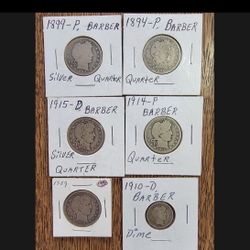 5 Barber Quarter 1 Barber Dime 