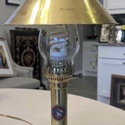 Reproduction Brass Titanic-Style Oil Lamp with Claw Feet, Electric