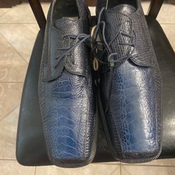 Men’s   dress Shoes  by David Edin Vintage Ostrich in Excellent Condition ( Dark Blue) Size 10.5