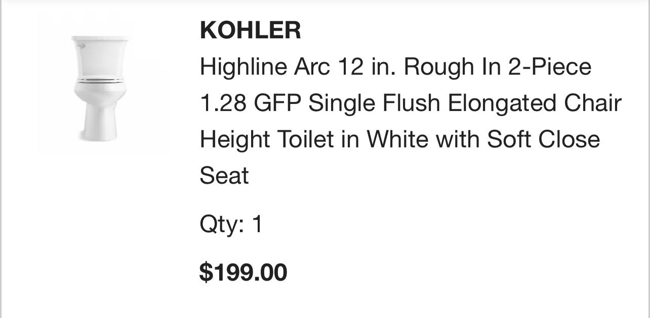 Kohler Toilet 