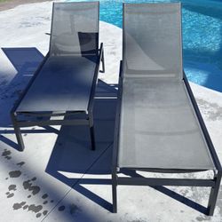 Black Lounge / Pool Chair X 2