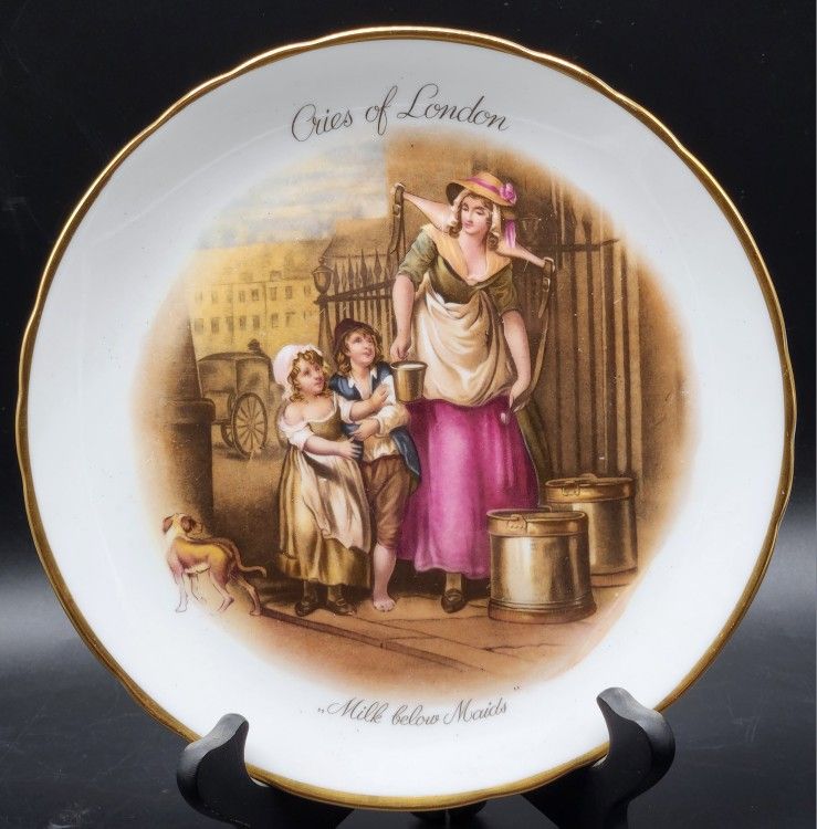 Decorative Plate "Cries of London" "Milk Below Maids" Tuscan Fine English Bone China 8"