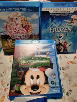 BLU RAY BARBIE PONY TAIL/FROZEN/MICKEY MOUSE