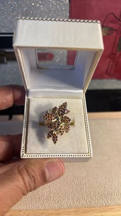 Goldtone Cocktail Butterfly Ring Size 7