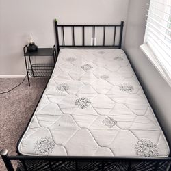 twin bed frame and night stand set 