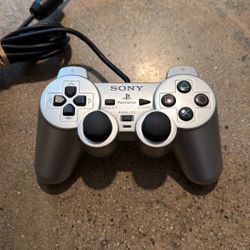 SONY PLAYSTATION 2 CONTROLLER SILVER SCPH 10010 TESTED PS2 VIDEO GAMES