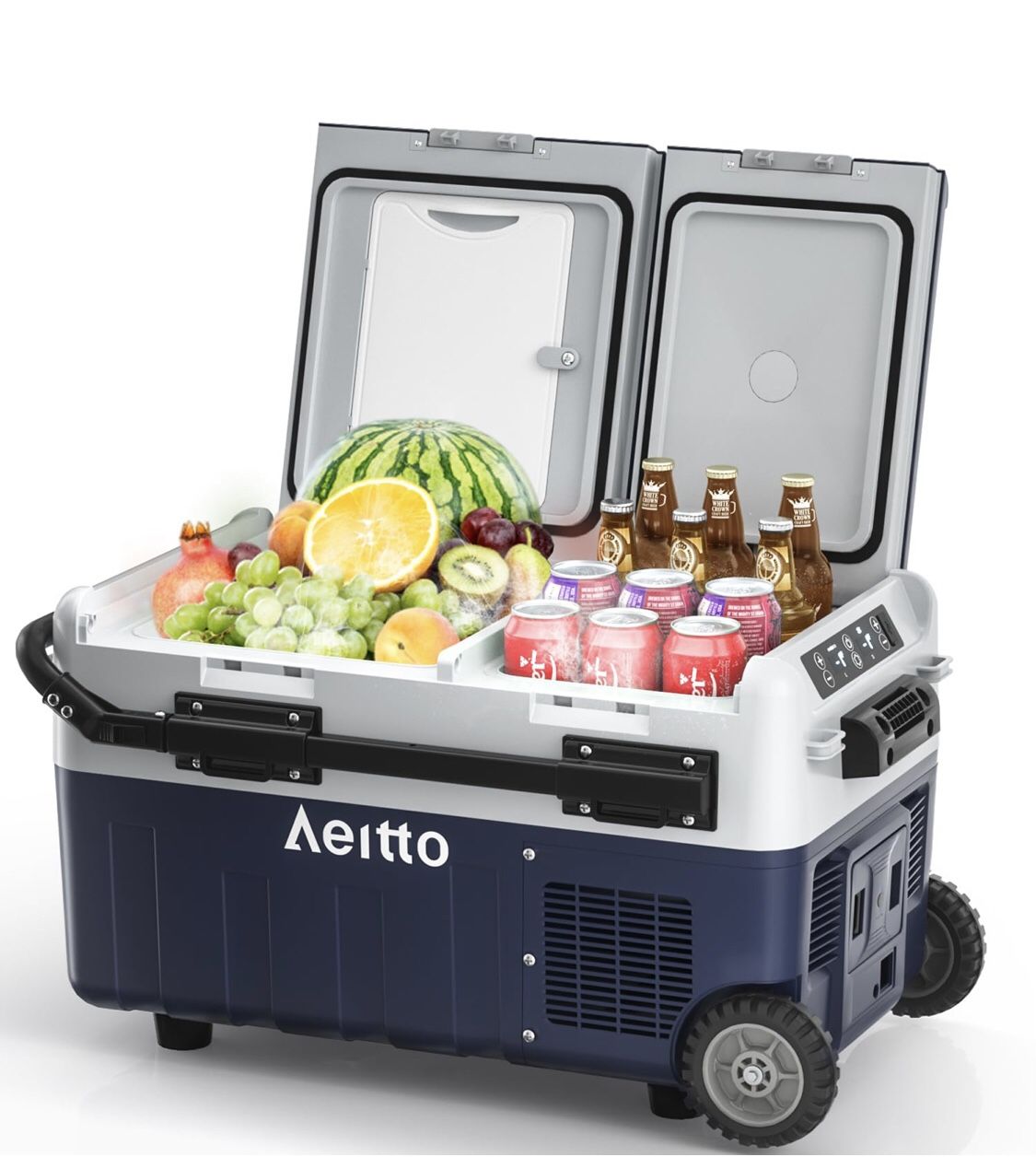 Aeitto 12 Volt Car Refrigerator, 32QT(30L) Dual Zone Portable Car