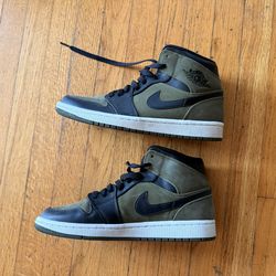 Nike Air Jordan 1 Mid Olive / Black Jordans