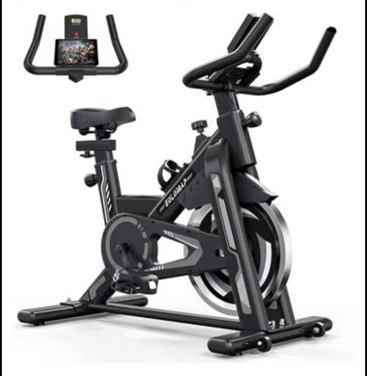 Exercise Bike-Stationary Indoor Cycling Bikes For Home with Ipad Mount &Seat Cushion(Grey)