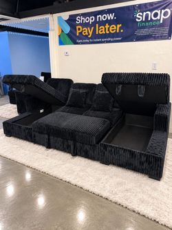 New Sleeper Sectional Sofa Bed Storage USB Charging $0 Down
